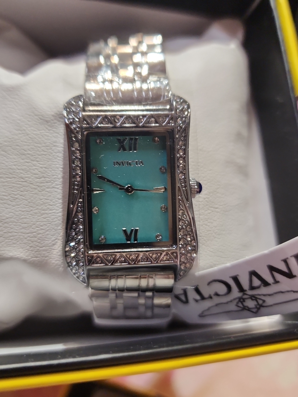 Invicta Women's Silver Watch with Turquoise Dial